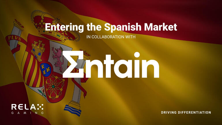 Logotipo de Entain en la bandera de España