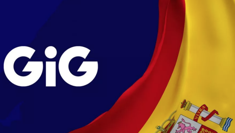GiG Logo sobre la bandera española